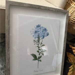 Framed Blue Floral Art Print-brand new